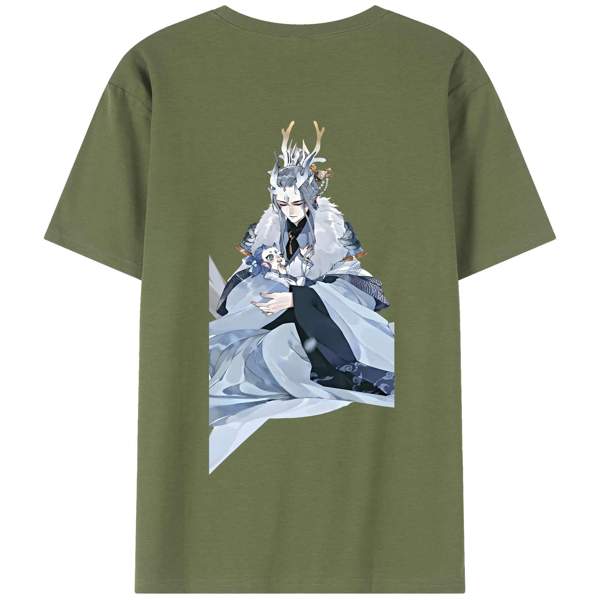 （画像用） Ne Zha 2 ナタ 魔童の大暴れ 綿100％半袖Tシャツ（背面プリント）